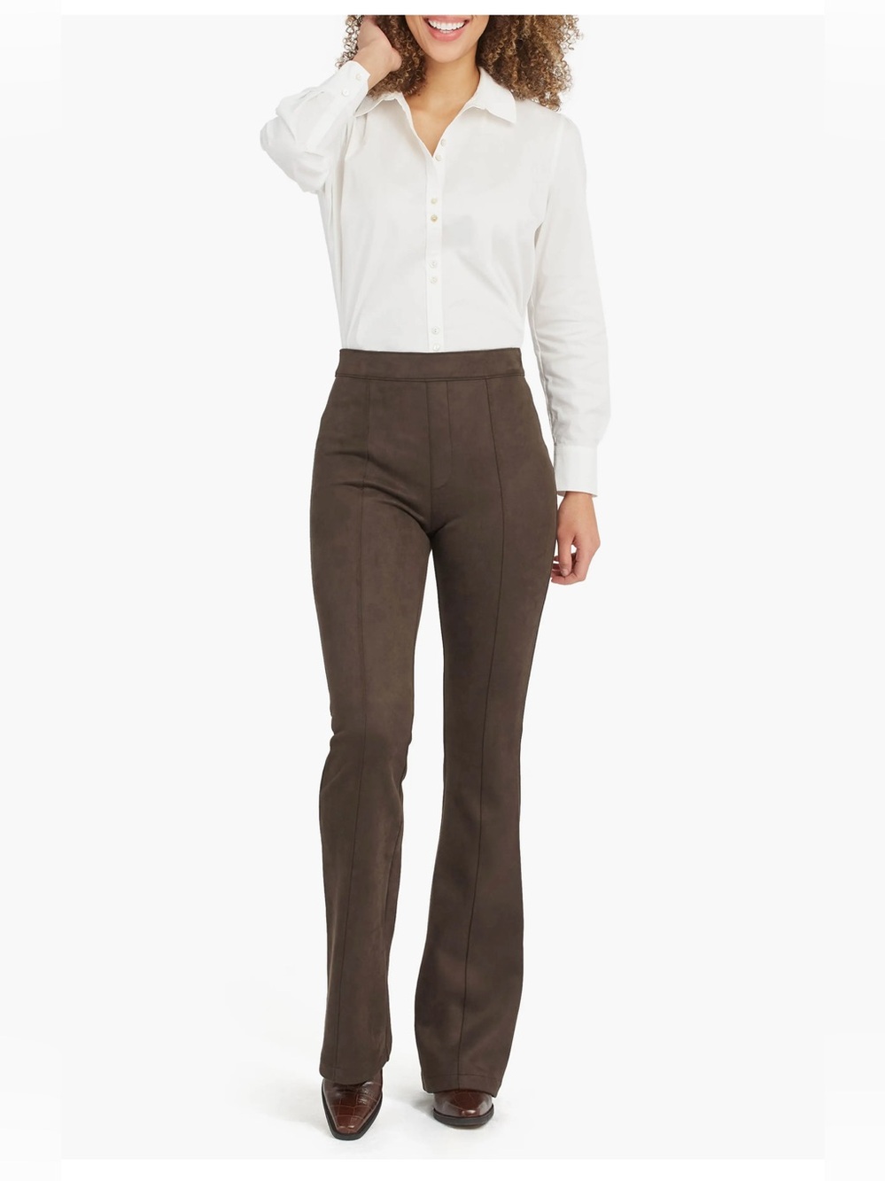 SPANX Slim Flare Pants in Dark Brown